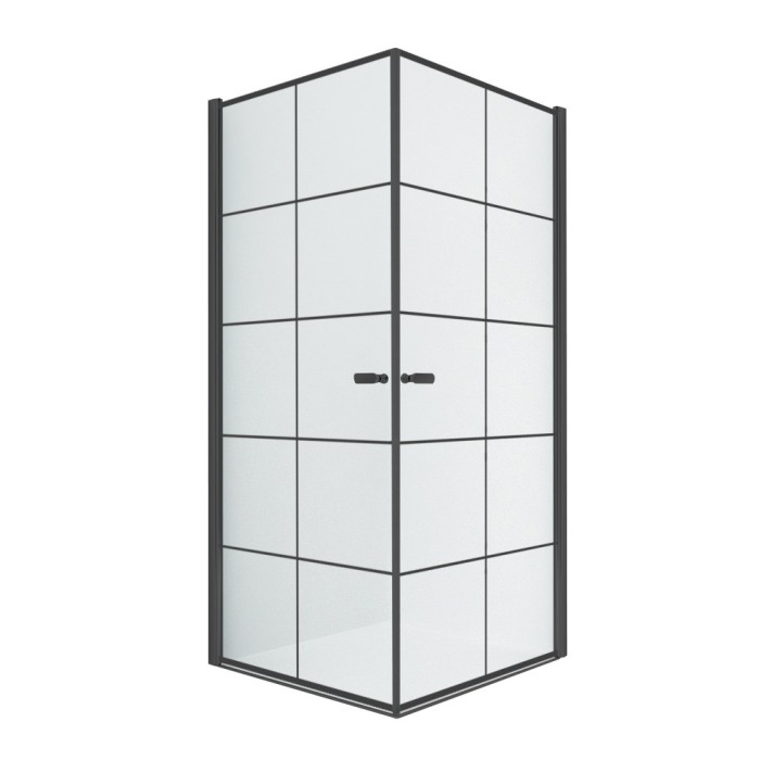 Душевое ограждение 90x90x195, New trendy New soleo black, черный арт. D-0285A/D-0285A
