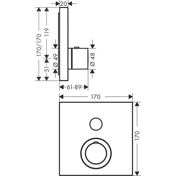 AXOR термостат для душа, ShowerSelect, бронза арт. 36714140