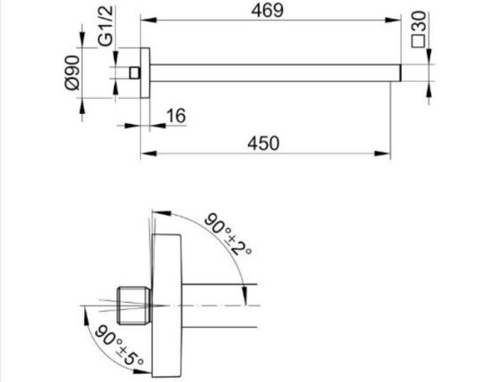 Keuco держатель для верхнего душа настенный с круглым отражателем, universal, хром арт. 59088 010401