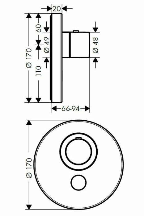 AXOR термостат для душа, ShowerSelect, хром арт. 36726000