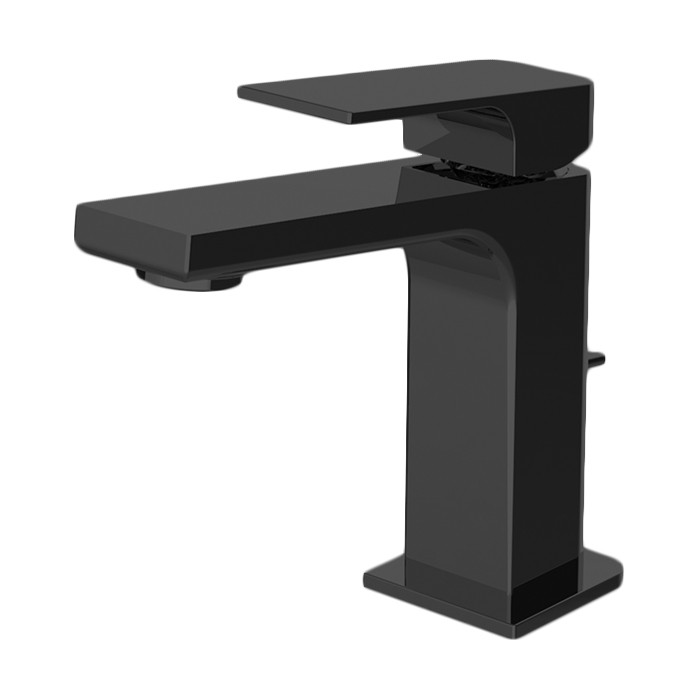 Fima Carlo Frattini смеситель для раковины, на 1 отв, донный клапан, h110мм излив 110мм, fit, черный арт. f3381ns