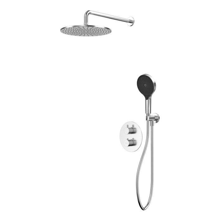Термостатическая душевая система скрытого монтажа, Whitecross Y brushed nickel, брашированный никель арт. YSET08TOPNIB