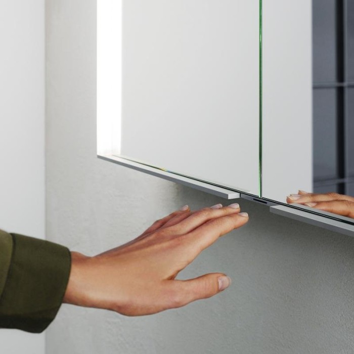 Keuco зеркальный шкаф с подсветкой настенный монтаж, royal match, серебристый арт. 12802 171301