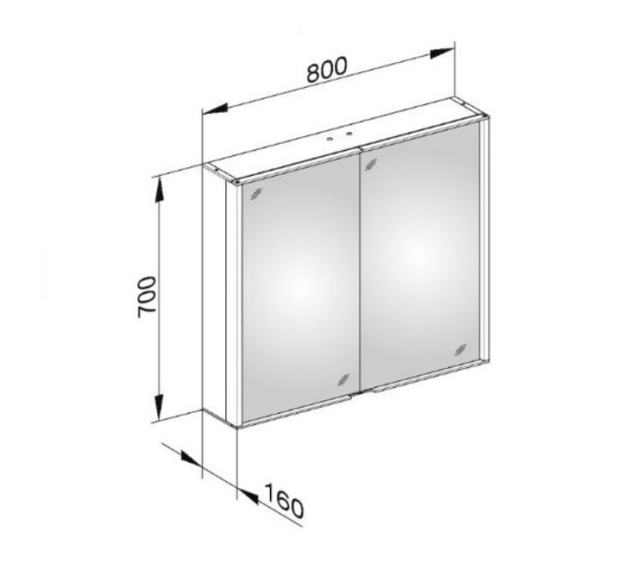 Keuco зеркальный шкаф с подсветкой настенный монтаж, royal match, серебристый арт. 12802 171301