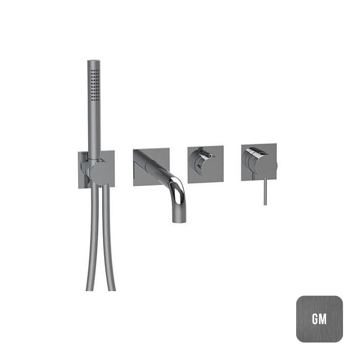 Смеситель для ванны, настенный, с ручным душем, Almar Modular, графит арт. E180193.GM