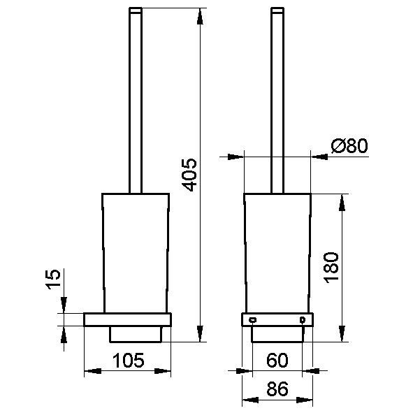 Keuco ершик для туалета, edition 11, хром арт. 11164 019000