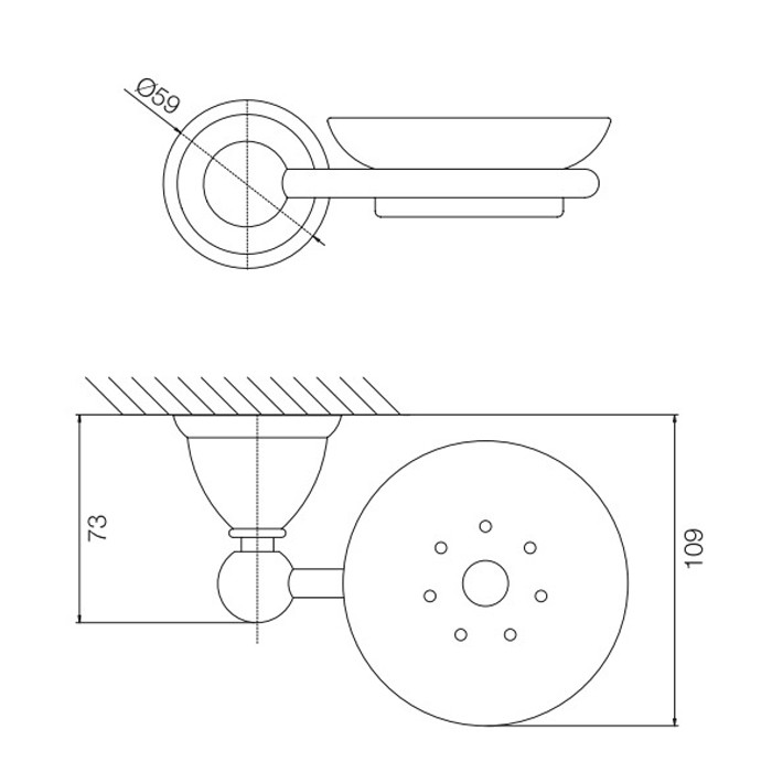 Fima Carlo Frattini мыльница с держателем, подвесная, style, хром арт. f6043/2cr
