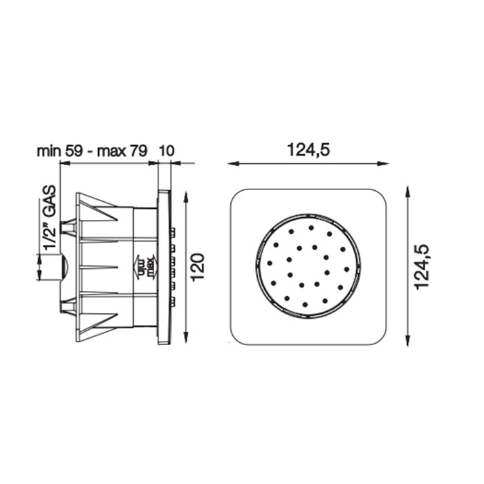 Fima Carlo Frattini форсунка для душа, встраиваемая, поворотная wellness, хром арт. f2416cr