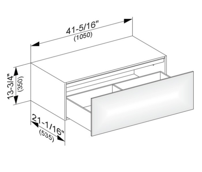 Keuco тумба боковая подвесная с одним выдвижным фронтом, edition 11, кашемир арт. 31324 280000