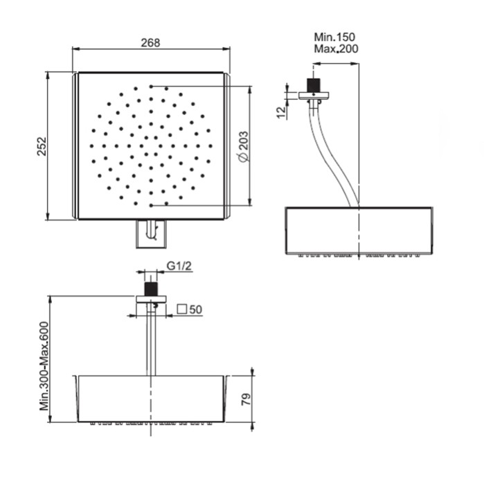 Fima Carlo Frattini дополнительный модуль "дождь" для f2993, передвижной wellness, хром арт. f2994cr