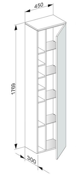 Keuco высокий шкаф-пенал, edition 400, трюфель арт. 31735 370002