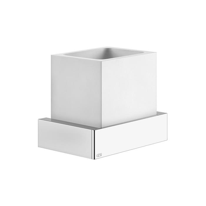 Gessi Стакан для зубных щеток подвесной, Rettangolo, 20807#031 цвет: хром/белый