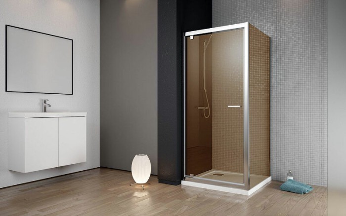 Radaway душевая стенка 80 профиль хром стекло коричневое, Twist - 382011-08