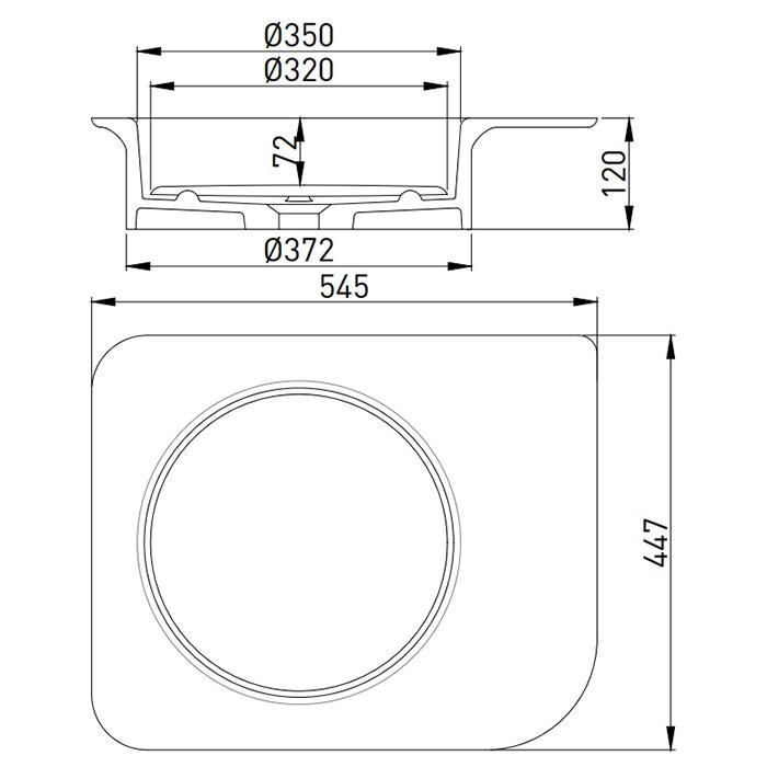 Salini раковина накладная 54x44,7, ninfea, 110521m цвет: матовый белый