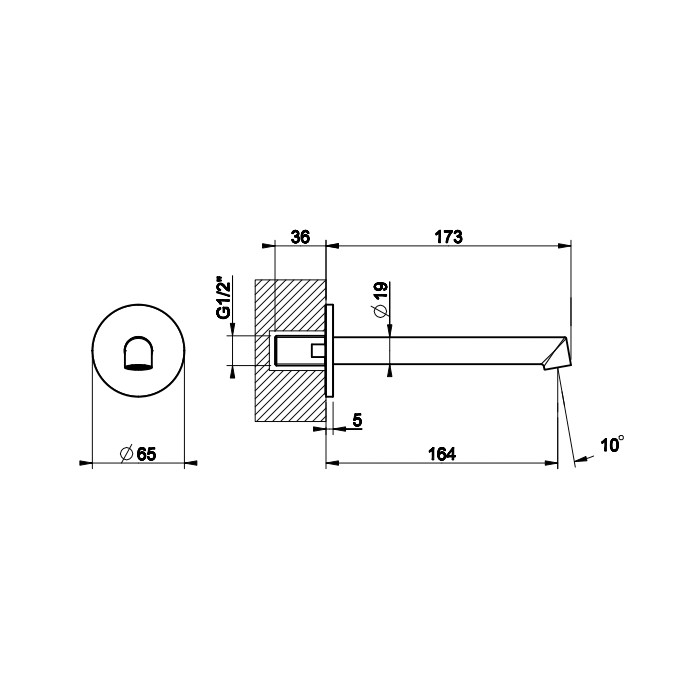 Gessi Настенный излив, средней длины, Ingranaggio, 63403#031 цвет: хром