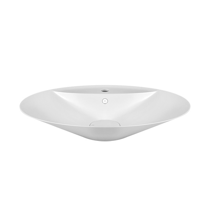 Gessi Раковина 73.9x49.5xh15 см, 1 отв., Cristalplant, с переливом, Cono, 45905#521 цвет: матовый белый