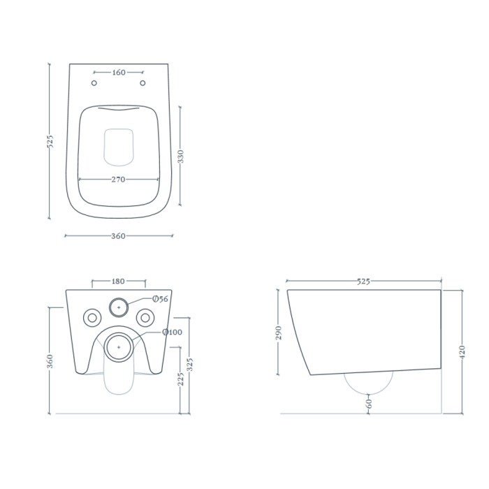 Унитаз подвесной Reel 36х52 см, черный матовый/покрытие Saniglaze, Art Ceram A16 арт. ASV006 17 00