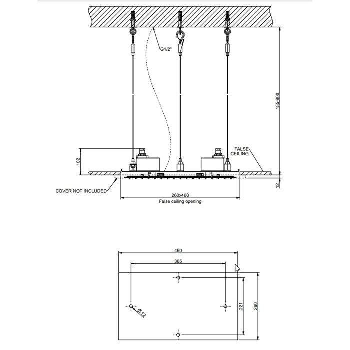 Gessi Верхний душ 35х35см., потолочный, тропический ливень, Mimi, 57805#238 цвет: mirror steel