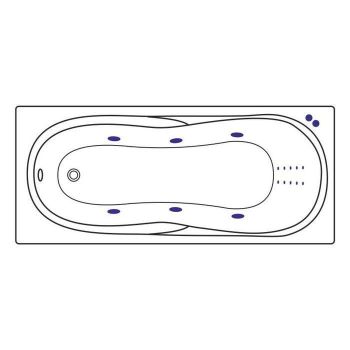 Ванна 170x75 line nano, Excellent Sekwana, хром арт. WAEX.SEK17.LINENANO.CR