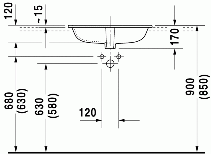 Duravit раковина встраиваемая сверху 60х46см, happy d.2, 0483600000 цвет: белый