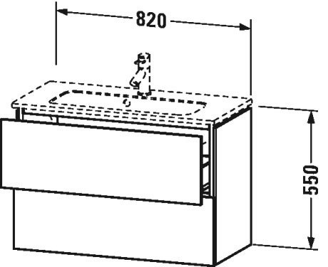 Duravit тумба подвесная под раковину, l-cube, lc625702222 цвет: белый глянцевый