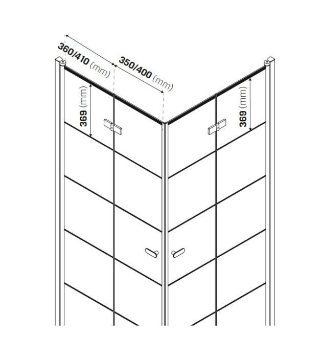 Душевое ограждение 90x90x195, New trendy New soleo black, черный арт. D-0289A/D-0290A