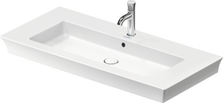 Duravit раковина встраиваемая 1050 мм х 490 мм, с отверстием под смеситель, с переливом, white tulip, 2363100000 цвет: белый