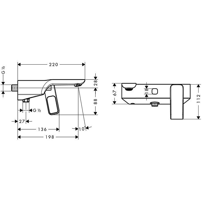 AXOR смеситель для ванны, Urquiola, красное золото арт. 11420300