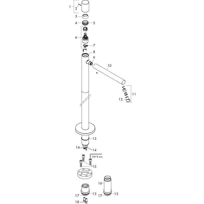 AXOR смеситель для раковины, Uno, золото арт. 45037990