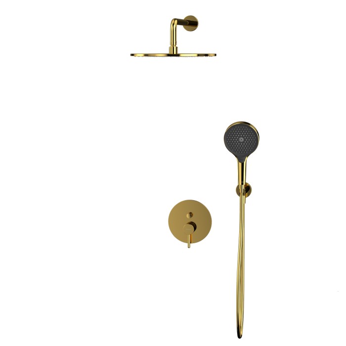 Душевая система скрытого монтажа, Whitecross Y gold, золото арт. YSET04TOPGL