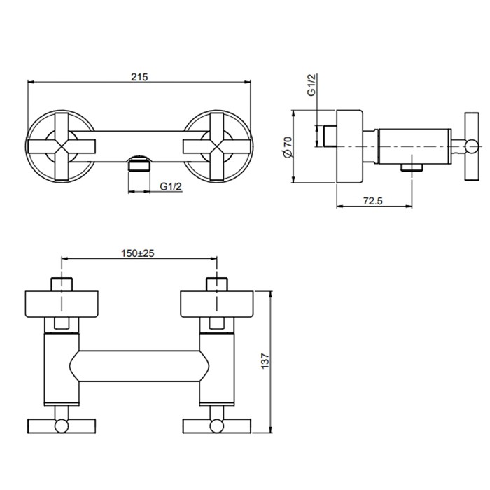 Fima Carlo Frattini смеситель для душа, настенный, maxima, черный арт. f5305/1ns