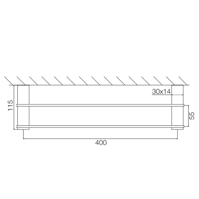 Fima Carlo Frattini полотенцедержатель двойной 40см, подвесной монтаж, quadra, хром арт. f6021/40cr