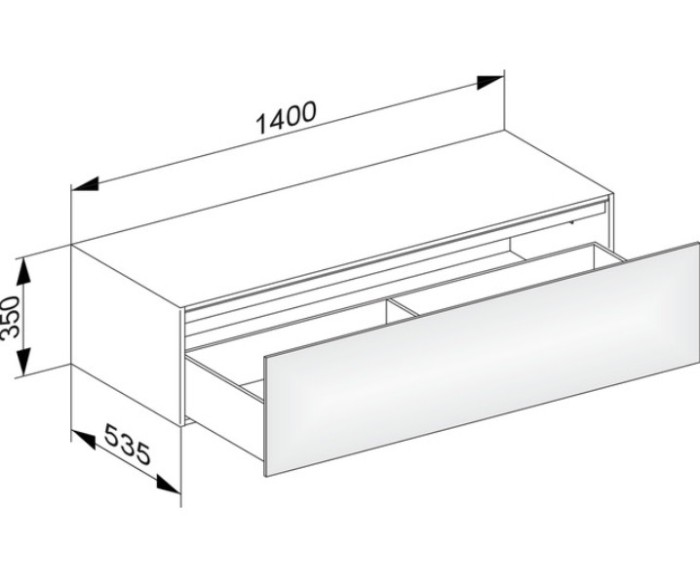 Keuco тумба боковая подвесная с одним выдвижным фронтом, с внутренней светодиодной подсветкой, edition 11, черный арт. 31326 570100
