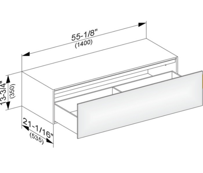 Keuco тумба боковая подвесная с одним выдвижным фронтом, с внутренней светодиодной подсветкой, edition 11, черный арт. 31326 570100