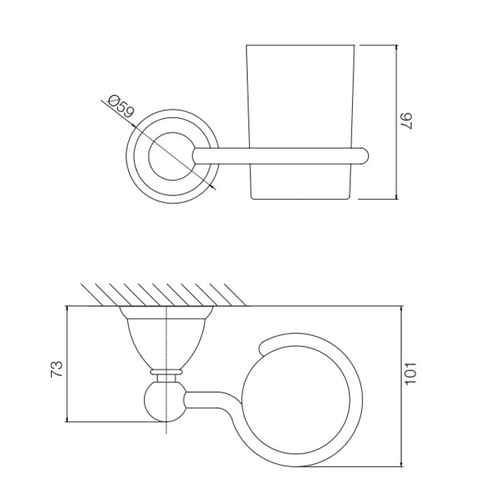 Fima Carlo Frattini стакан с держателем, подвесной, style, хром арт. f6043/1cr
