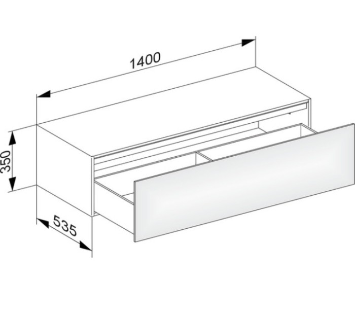 Keuco тумба боковая подвесная с одним выдвижным фронтом, edition 11, кашемир арт. 31326 180000