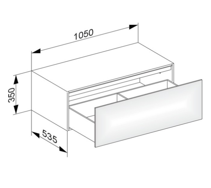 Keuco тумба боковая подвесная с одним выдвижным фронтом, edition 11, кашемир арт. 31324 180000