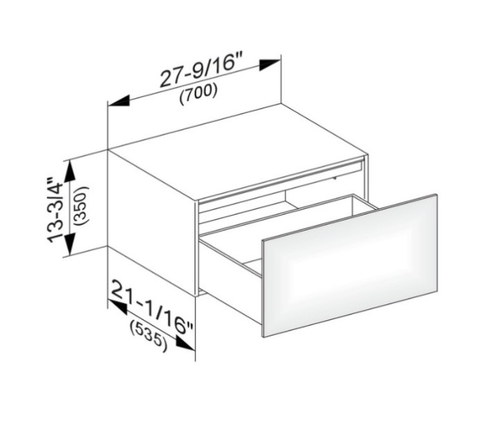 Keuco тумба боковая подвесная с одним выдвижным фронтом, с внутренней светодиодной подсветкой, edition 11, белый арт. 31322 300100