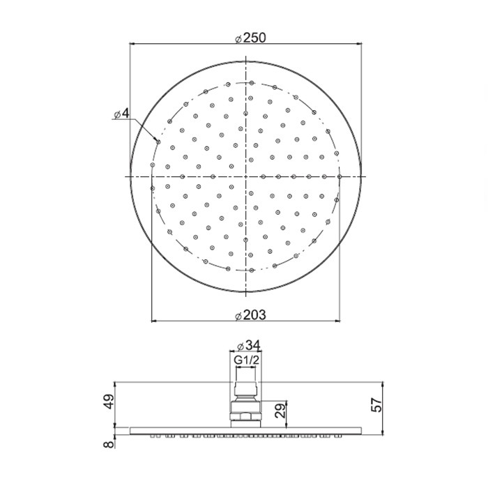 Fima Carlo Frattini верхний душ из латуни d 250 мм. wellness, золото арт. f2621/2or