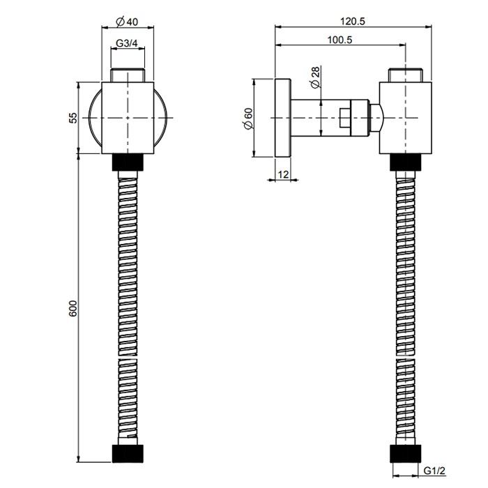 Fima Carlo Frattini подвод воды, со шлангом 60см. colonne doccia, золото арт. f2124or