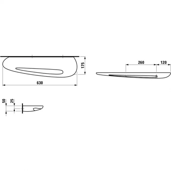 LAUFEN полка в ванную, IL BAGNO ALESSI ONE - 8.7097.2.000.000.1