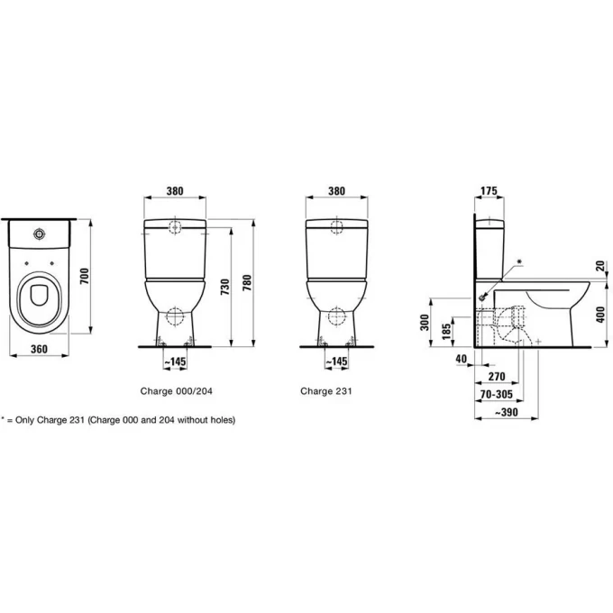 LAUFEN унитаз напольный компакт, PRO - 8.2495.8.000.000.1