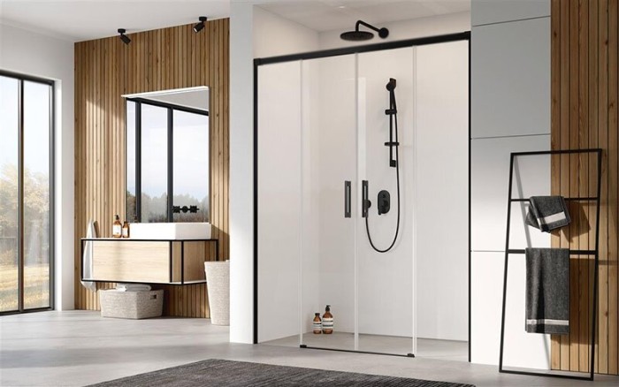 Radaway душевая дверь в нишу black dwd 190 профиль черный стекло прозрачное, Idea - 387129-54-01