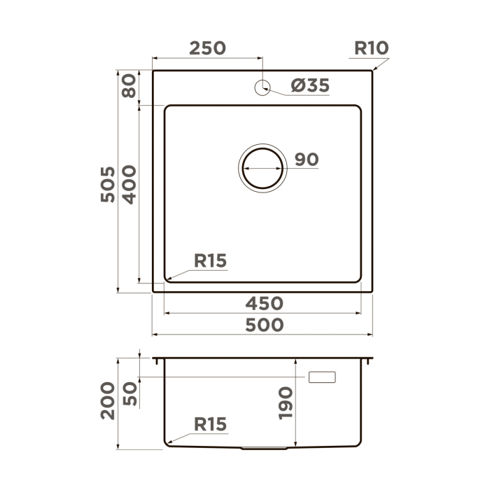 Omoikiri кухонная мойка Amadare 50, нержавеющая сталь арт. 4993766