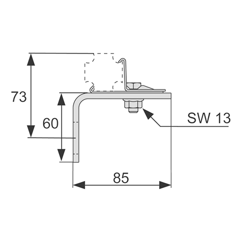 TECE крепление одинарное, profil - 9030002
