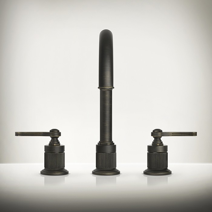 Gessi Смеситель для раковины на 3 отверстия, высота излива 168 мм., в комплекте с донным клапаном, Venti20, 65015#299 цвет: черный