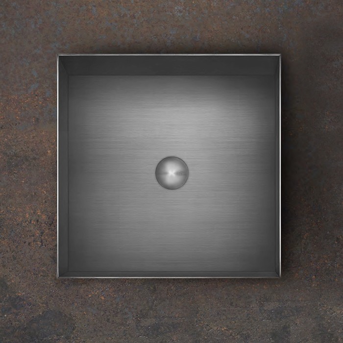 Gessi Раковина 40x40 см, без отв., для установки на столешницу, без перелива, нержавеющая сталь, 316, 54605#239 цвет: steel brushed