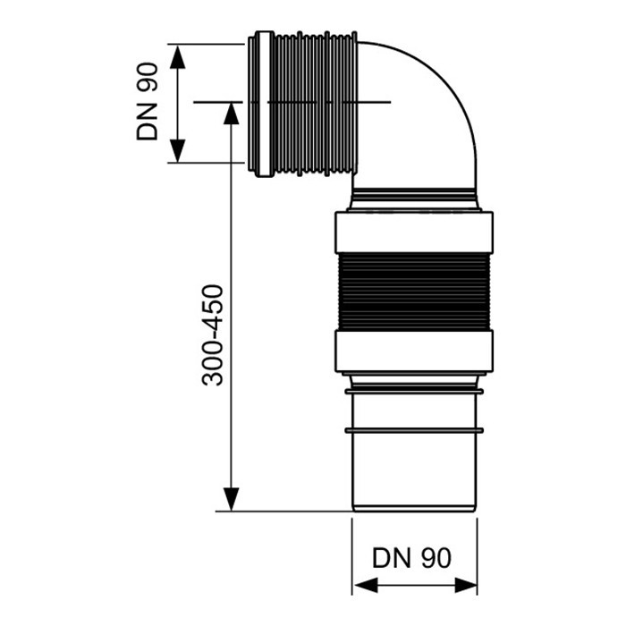 TECE гофрированныи соединительныи отвод унитаза, profil dn - 9820317