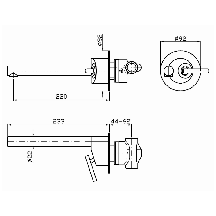 Zucchetti встроенный смеситель однорычажный для раковины с аэратором 220 мм, closer, хром арт. zcl671