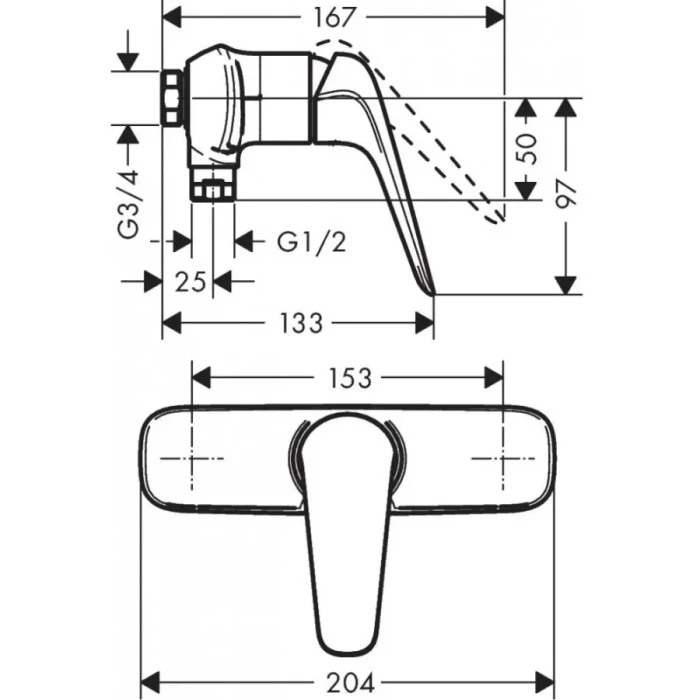 Hansgrohe смеситель для душа, Novus, хром арт. 71061000